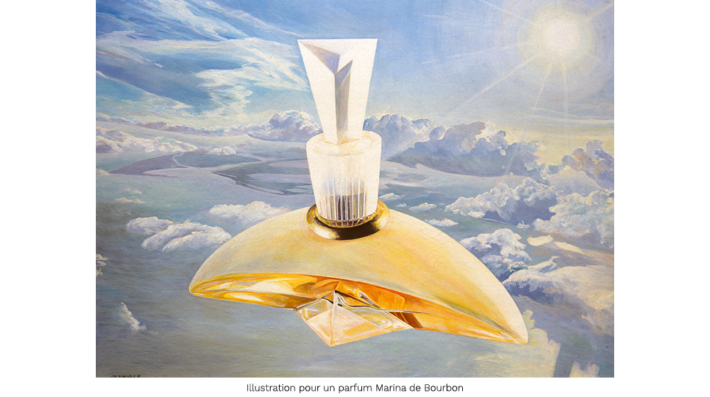 Illustration pour un parfum Marina de Bourbon
